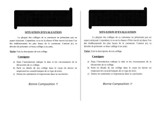 Première page de Français 6e — 1er devoir surveillé, 1er semestre (2018-2019) · ceg ouenou