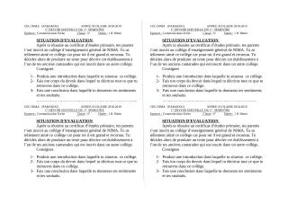 Première page de Français 6e — 1er devoir surveillé, 1er semestre (2018-2019) · CEG NIMA