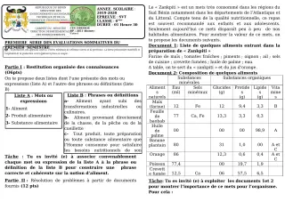 Première page de SVT 6e — 1re évaluation sommative, 1er semestre (2019-2020) · CEG GBESSOU