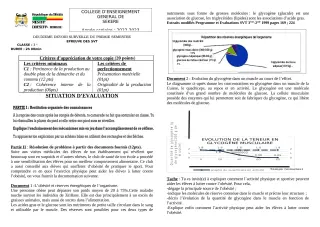 Première page de SVT 3e — 2e devoir surveillé (2022-2023) · CEG SEKERE