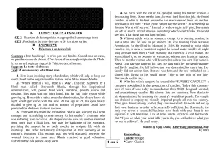 Première page de Anglais 1ère A1, 1ère A2, 1ère D — 1er devoir surveillé, 2e semestre (2018-2019) · ceg ouenou