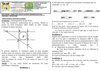 Première page de Mathématiques 6e — 2e évaluation sommative, 1er semestre (2019-2020) · CEG GBESSOU