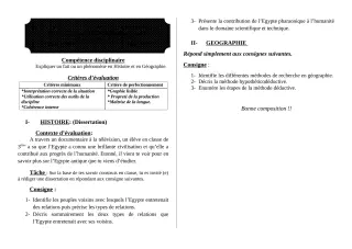 Première page de Histoire-Géographie 2nde D — 1er devoir surveillé, 2e semestre (2018-2019) · ceg ouenou