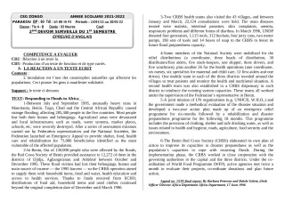 Première page de Anglais Tle A2, Tle B — Devoir surveillé, 1er semestre (2021-2022) · CEG ZONGO