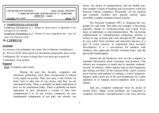 Première page de Anglais 1ère C, 1ère D — 1er devoir surveillé, 2e semestre (2018-2019) · CEG Banikanni
