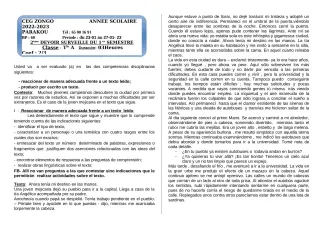 Première page de Espagnol Tle A1, Tle A2 — 2e devoir surveillé, 1er semestre (2022-2023) · CEG ZONGO