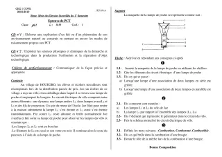 Première page de PCT 6e — 2e devoir surveillé, 1er semestre (2018-2019) · CEG1 Covè