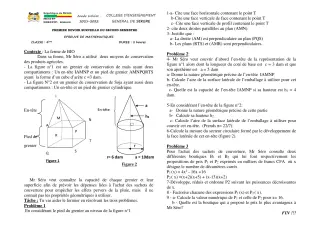 Première page de Mathématiques 4e — 1er devoir surveillé, 2e semestre (2021-2022) · CEG SEKERE