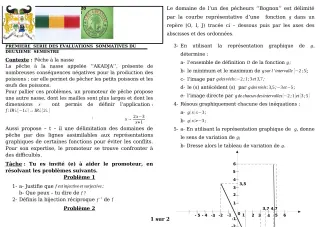 Première page de Mathématiques 2nde D — 1re évaluation sommative, 2e semestre (2019-2020) · CEG GBESSOU