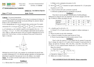 Première page de Mathématiques 4e — 2e devoir surveillé, 2e semestre (2023-2024) · CEG SEKERE