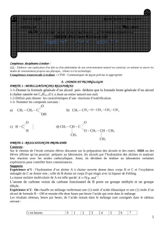 Première page de PCT 1ère D — 2e devoir surveillé, 1er semestre (2022-2023) · CEG ZONGO