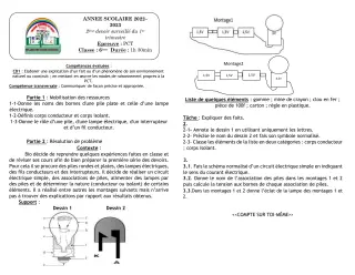 Première page de PCT 6e — 2e devoir surveillé, 1er trimestre (2022-2023) · CPEG MON AVENIR PLUS
