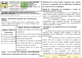 Première page de SVT 6e — 2e évaluation sommative, 2e semestre (2019-2020) · CEG GBESSOU