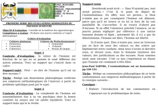 Première page de Philosophie Tle D — 1re évaluation sommative, 1er semestre (2019-2020) · CEG GBESSOU