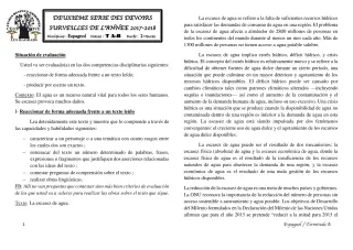 Première page de Espagnol Tle A1, Tle A2, Tle B — 2e devoir surveillé (2017-2018) · CEG1 Covè