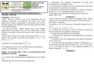 Première page de Mathématiques Tle D — 1re évaluation sommative, 1er semestre (2019-2020) · CEG GBESSOU