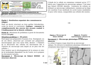 Première page de SVT 2nde D — 1re évaluation sommative, 1er semestre (2019-2020) · CEG GBESSOU