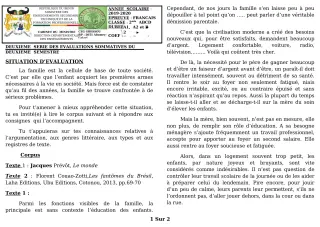 Première page de Français 2nde A1, 2nde A2, 2nde D — 2e évaluation sommative, 2e semestre (2019-2020) · CEG GBESSOU