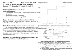 Première page de SVT 3e, 3e ML — Devoir surveillé, 1er semestre (2019-2020) · CEG1 Kalalé
