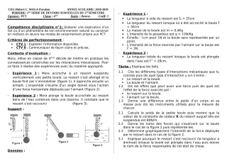 Première page de PCT 4e ML — 1er devoir surveillé, 2e semestre (2018-2019) · CEG Hubert C. MAGA