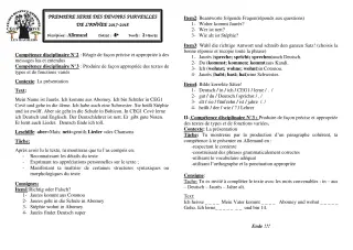 Première page de Allemand 4e ML — 1er devoir surveillé (2017-2018) · CEG1 Covè