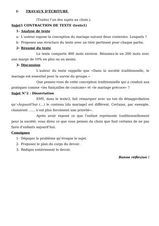 Première page de Français Tle D — Devoir surveillé (2018-2019) · CEG Takon