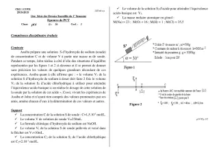 Première page de PCT 3e — 1er devoir surveillé, 1er semestre (2018-2019) · CEG1 Covè