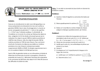 Première page de Mathématiques 1ère A1, 1ère A2, 1ère B — 1er devoir surveillé, 1er semestre (2017-2018) · CEG1 Covè