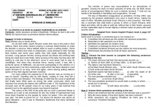 Première page de Anglais Tle A1, Tle A2, Tle B — 1er devoir surveillé, 1er semestre (2021-2022) · CEG ZONGO