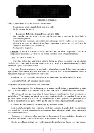 Première page de Espagnol Tle A1, Tle A2 — 1er devoir surveillé, 2e semestre (2018-2019) · ceg ouenou