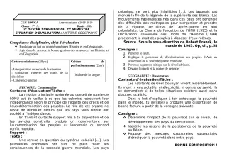 Première page de Histoire-Géographie 1ère A2 — 2e devoir surveillé, 2e semestre (2018-2019) · CEG BOUCA