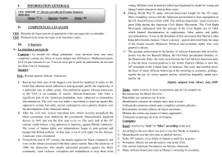 Première page de Anglais Tle A2 — 1er devoir surveillé, 1er semestre (2020-2021) · CEG SEKERE
