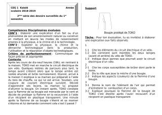 Première page de PCT 6e — 2e devoir surveillé, 1er semestre (2018-2019) · CEG1 Kalalé