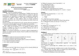 Première page de Mathématiques 1ère D — 2e devoir surveillé, 1er semestre (2022-2023) · CEG SEKERE