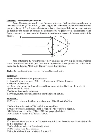 Première page de Devoir surveillé de MATHS GENE — 6e — CPEG GOD'S TIME (2019)