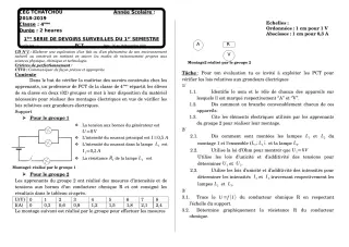Première page de PCT 4e — 1er devoir surveillé, 1er semestre (2018-2019) · CEG Tchatchou
