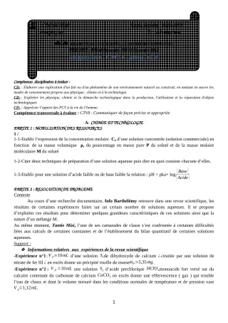 Première page de PCT Tle D — 1er devoir surveillé, 1er semestre (2022-2023) · CEG ZONGO