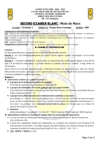 Première page de PCT Tle C — Composition (2018-2019) · LMJFGMK