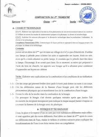 Première page de PCT 6e — Composition (2020-2021) · CPEG ROSAIRE
