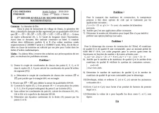 Première page de Mathématiques 6e — 2e devoir surveillé, 2e semestre (2018-2019) · CEG OKEDAMA