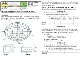 Première page de Mathématiques 6e — 1re évaluation sommative, 1er semestre (2019-2020) · CEG GBESSOU