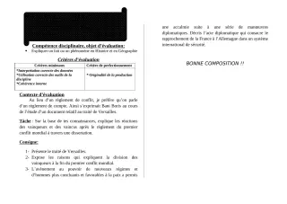 Première page de Histoire-Géographie 1ère A1, 1ère A2 — 1er devoir surveillé, 1er semestre (2018-2019) · ceg ouenou