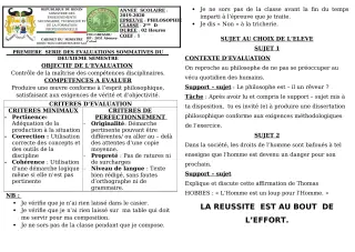 Première page de Philosophie 2nde D — 1re évaluation sommative, 2e semestre (2019-2020) · CEG GBESSOU