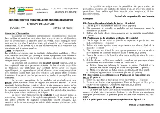 Première page de Français 4e — 2e devoir surveillé, 2e semestre (2020-2021) · CEG SEKERE