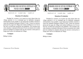 Première page de Français 4e — 1er semestre (2018-2019) · CEG1 Covè