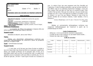 Première page de Philosophie 1ère A — 1er devoir surveillé, 1er semestre (2018-2019) · CEG Tchatchou