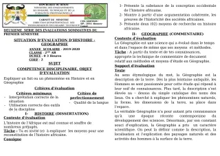 Première page de Histoire-Géographie 2nde A1, 2nde A2 — 2e évaluation sommative, 1er semestre (2019-2020) · CEG GBESSOU