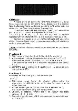 Première page de Mathématiques Tle A1, Tle A2, Tle B — 1er devoir surveillé, 1er semestre (2020-2021) · CEG ZONGO