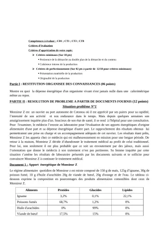 Première page de SVT 1ère C — Composition (2020-2021) · CEG 1 Akpakpa-Centre