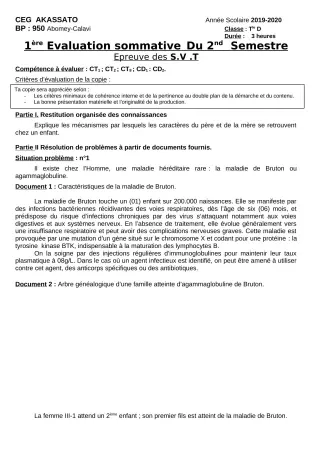 Première page de SVT 6e, 5e, 4e ML&MC, 3e, 3e ML, 2nde A, 2nde A & B, 2nde B, 2nde C, 2nde D, 1ère A, 1ère A1, 1ère A2, 1ère B, 1ère C, 1ère D, Tle A1, Tle A2, Tle B, Tle C, Tle D — 1re évaluation sommative, 2e semest